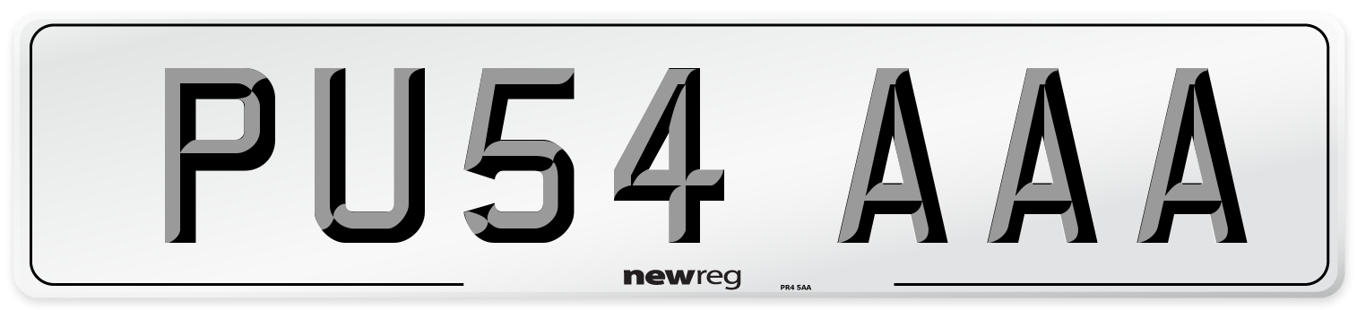 PU54 AAA Number Plate from New Reg